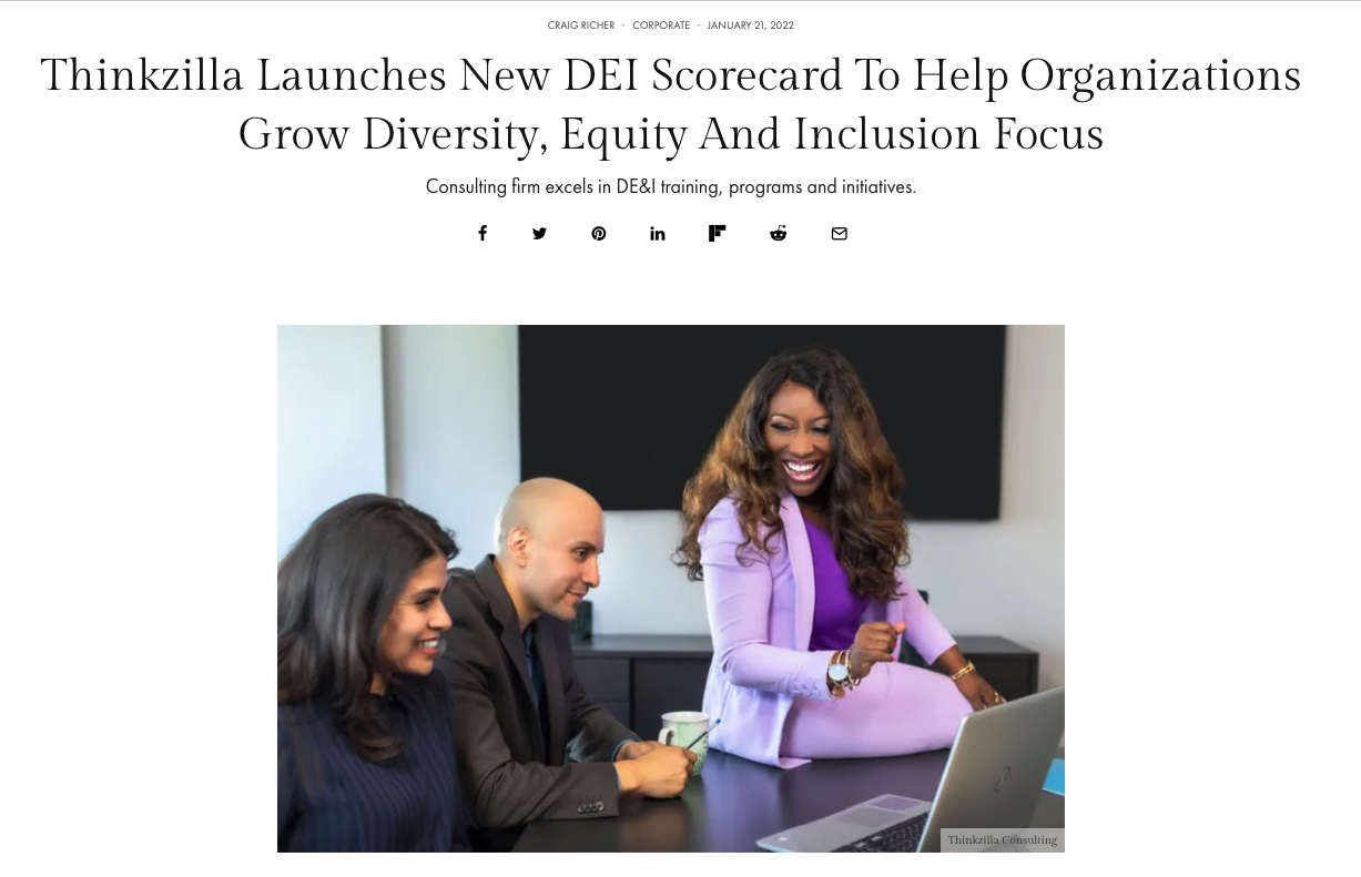 Thinkzilla Launches New DEI Scorecard To Help Organizations Grow Diversity, Equity And Inclusion Focus
